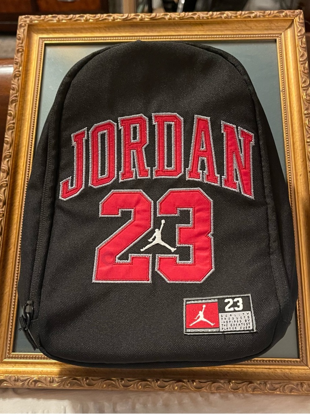 NIKE AIR JORDAN Jersey 23 Zip Insulated Lunch Bag Box Black Red